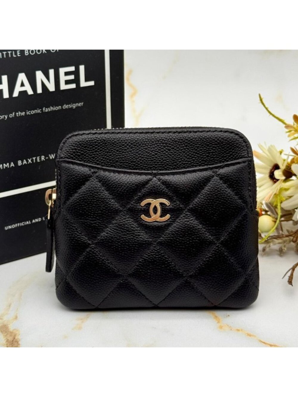 Chanel Caviar Leather Quilted Fragment Case Card Holder